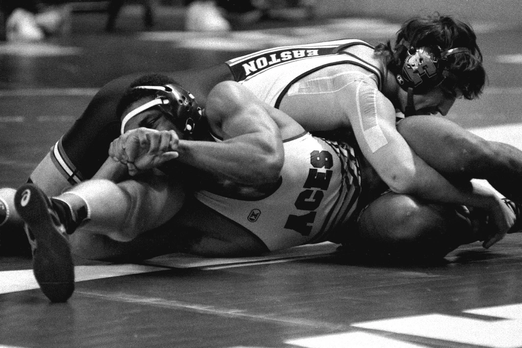 Archive wrestling photograph tied to the Matryx coaching lineage